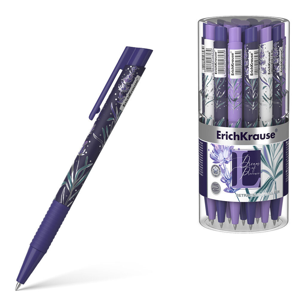 Ручка шар. ЕК   Lavender Matic Grip автомат.0,7мм цв.мат.корп.Soft Touch, синяя