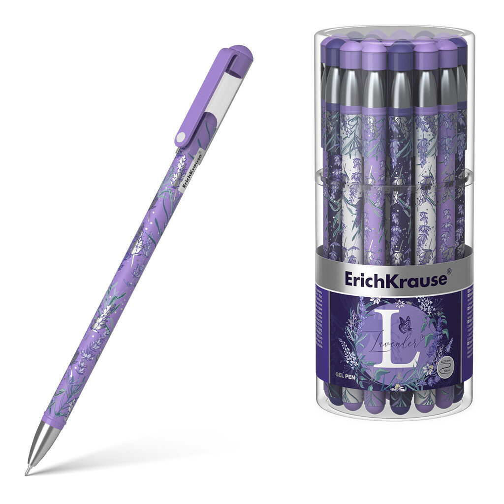 Ручка гелевая EK Magic Lavender Stick чёрная, 0,38мм, покрытие Soft touch