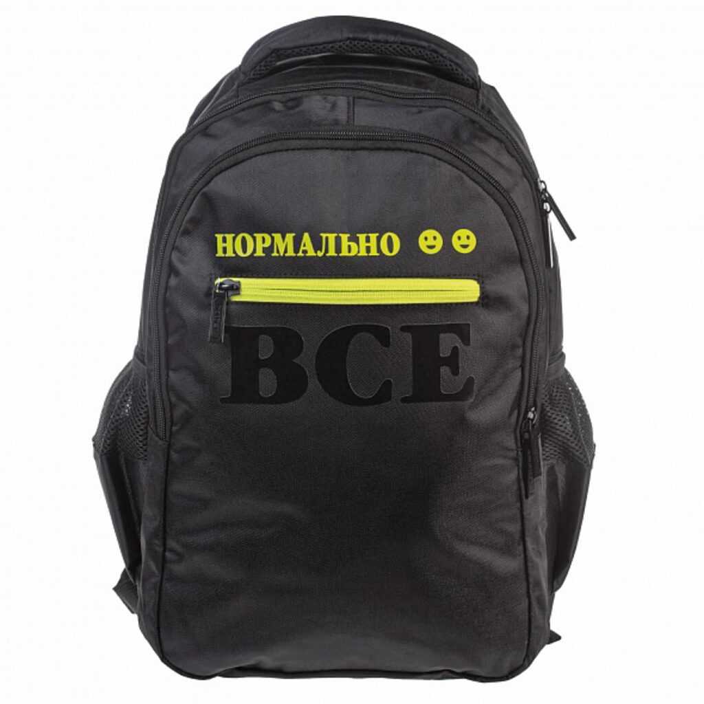 Рюкзак школьный 41*30*15см Hatber "BASIC STYLE. Всё нормально!" полиэстер