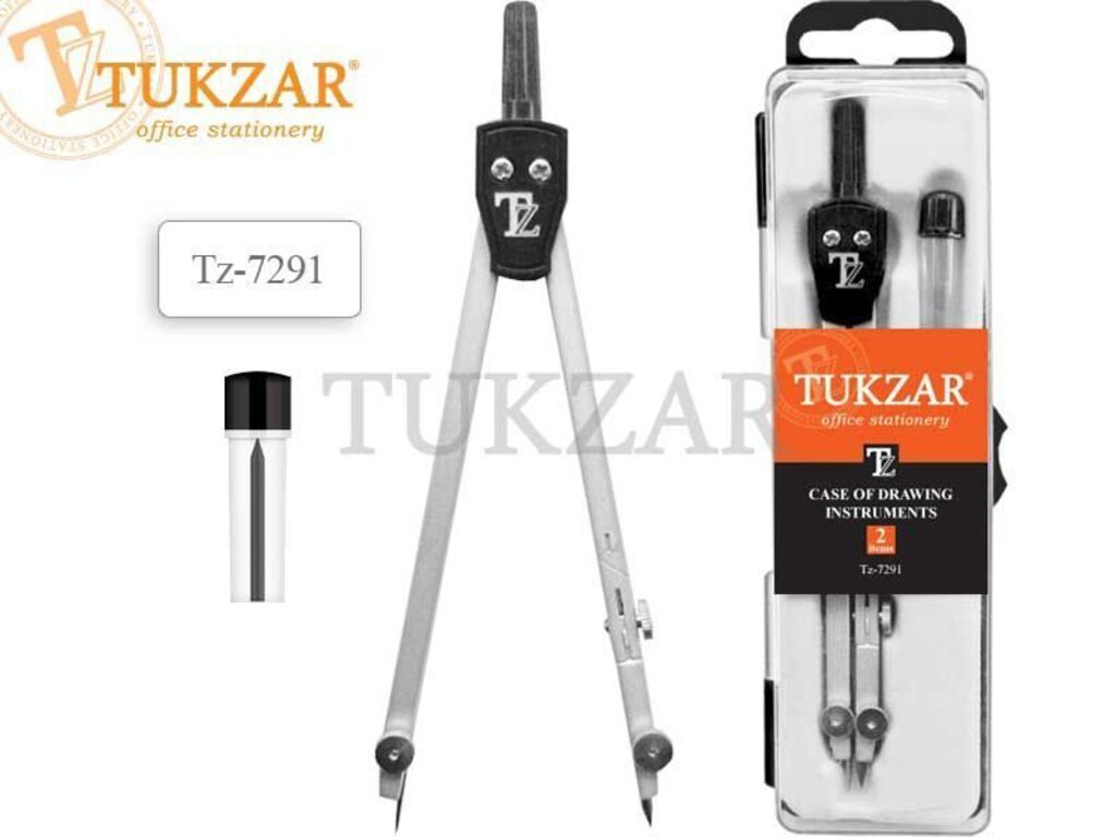 Готовальня TUKZAR 2 предмета (циркуль+зап. грифель в футляре)