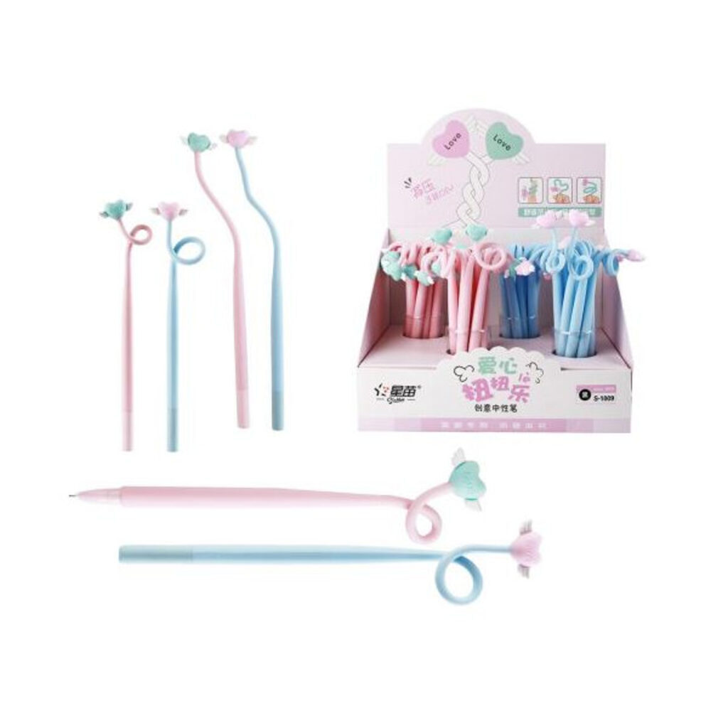 Ручка гелевая "Twisted hart" синяя, 0,5мм