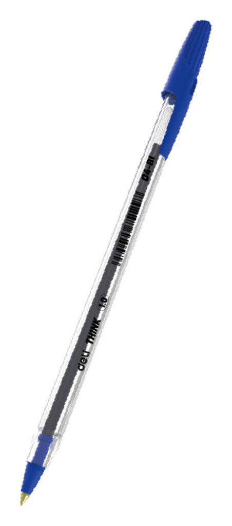 Ручка шар. Deli  синяя, 1,0мм,  корпус синий