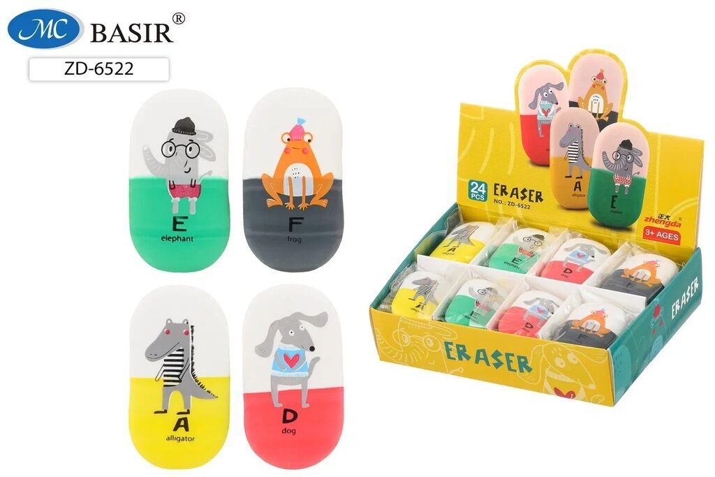 Ластик Basir "Животные алфавит" 6,2*3,5 см*