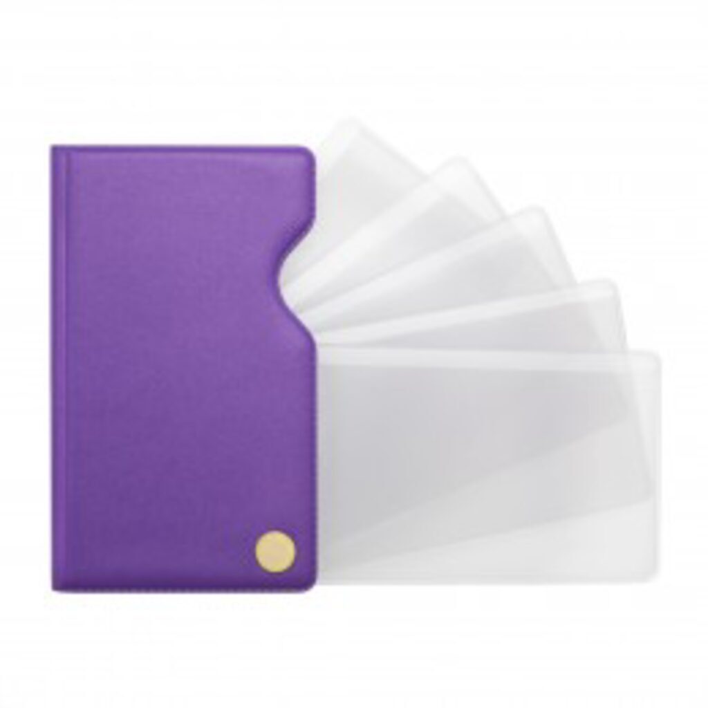 Футляр для пласт. карт на винте 67*113мм, фиолетовый
