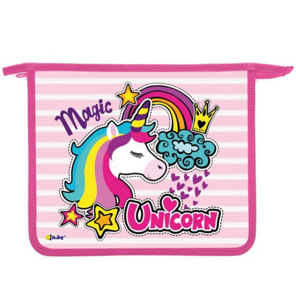 Папка д/тетрад. А5 (240*205*45) 1отд. молния сверху, пластик "Magic unicorn" диз.с двух сторон