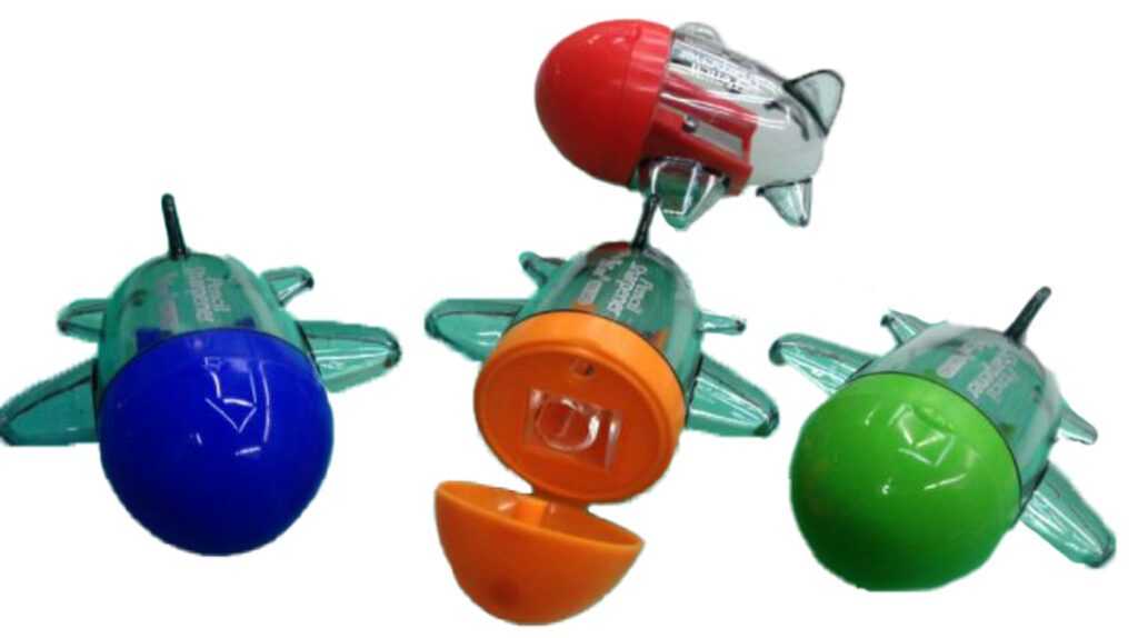 Точилка пласт. 1 отв. "Самолеты" с контейнером, 4 цв.