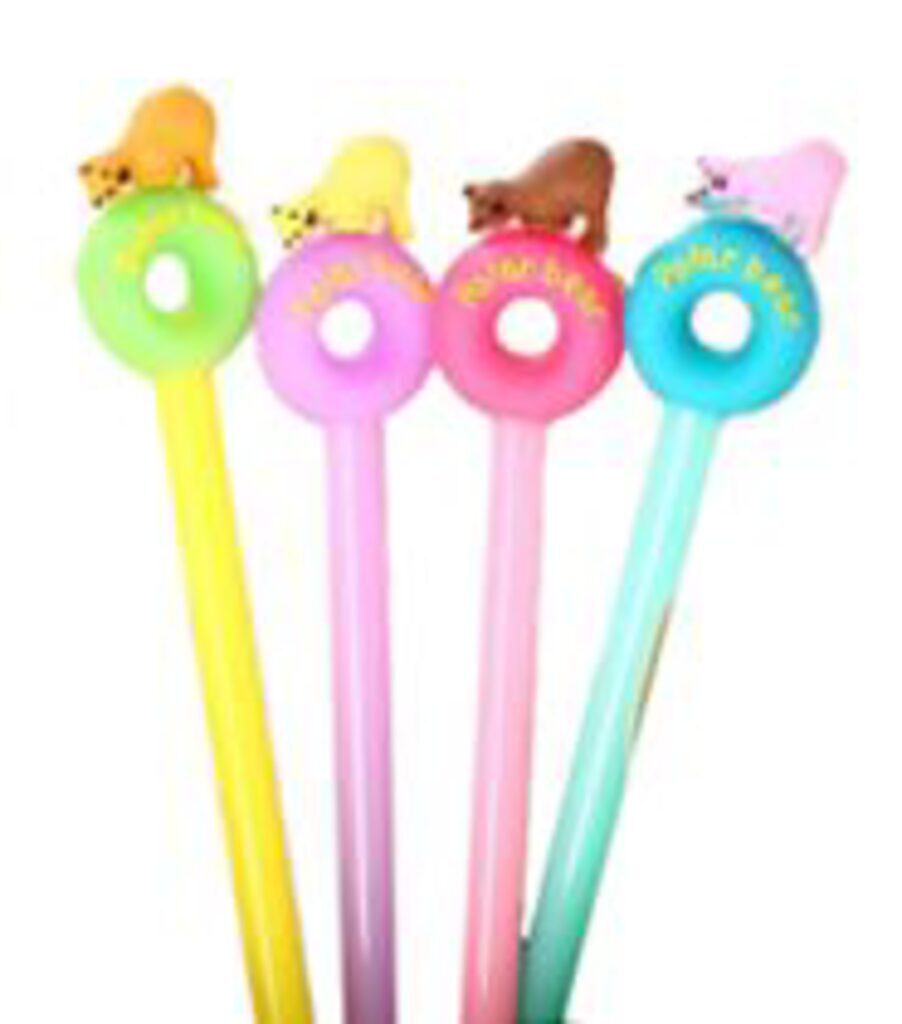 Ручка гелевая "Медведь и пончик" синяя, 0,5мм