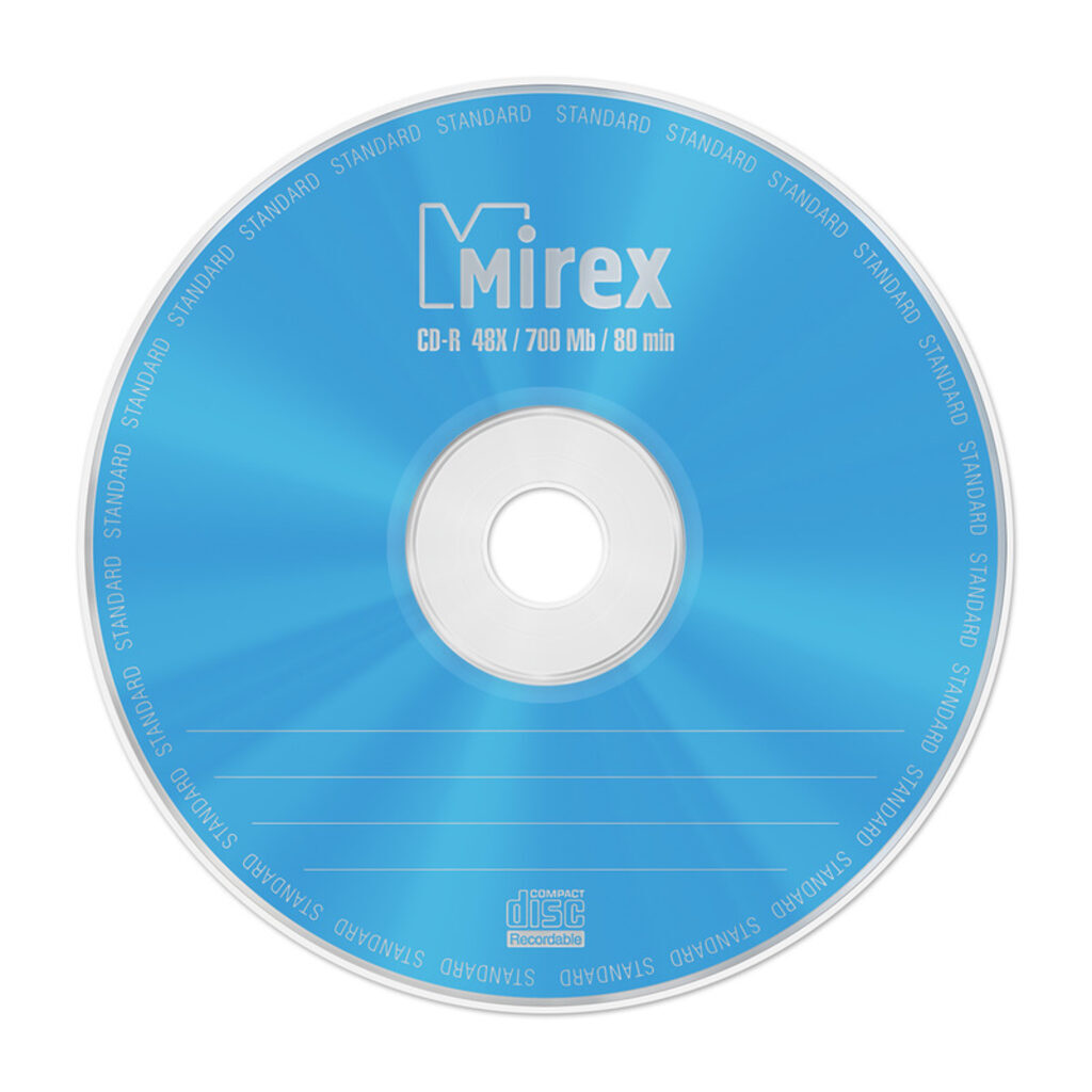 Диск CD-R Mirex STANDARD емкость 700Mb скорость 48х 50шт.в банке