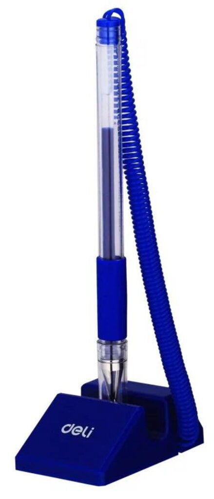 Ручка гелевая Deli Daily   0,5мм синяя на подставке, резиновая манжета