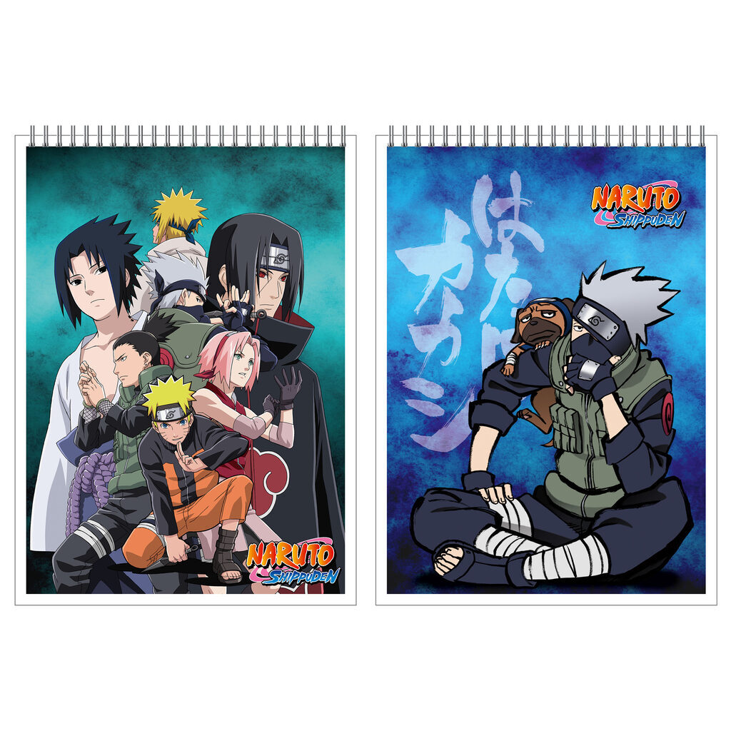 Блокнот А5  60л гребень "Naruto" клетка, твин.УФ-лак