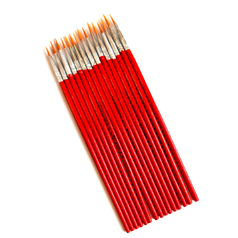 Набор кистей 15 шт/уп, плоские, синтетика