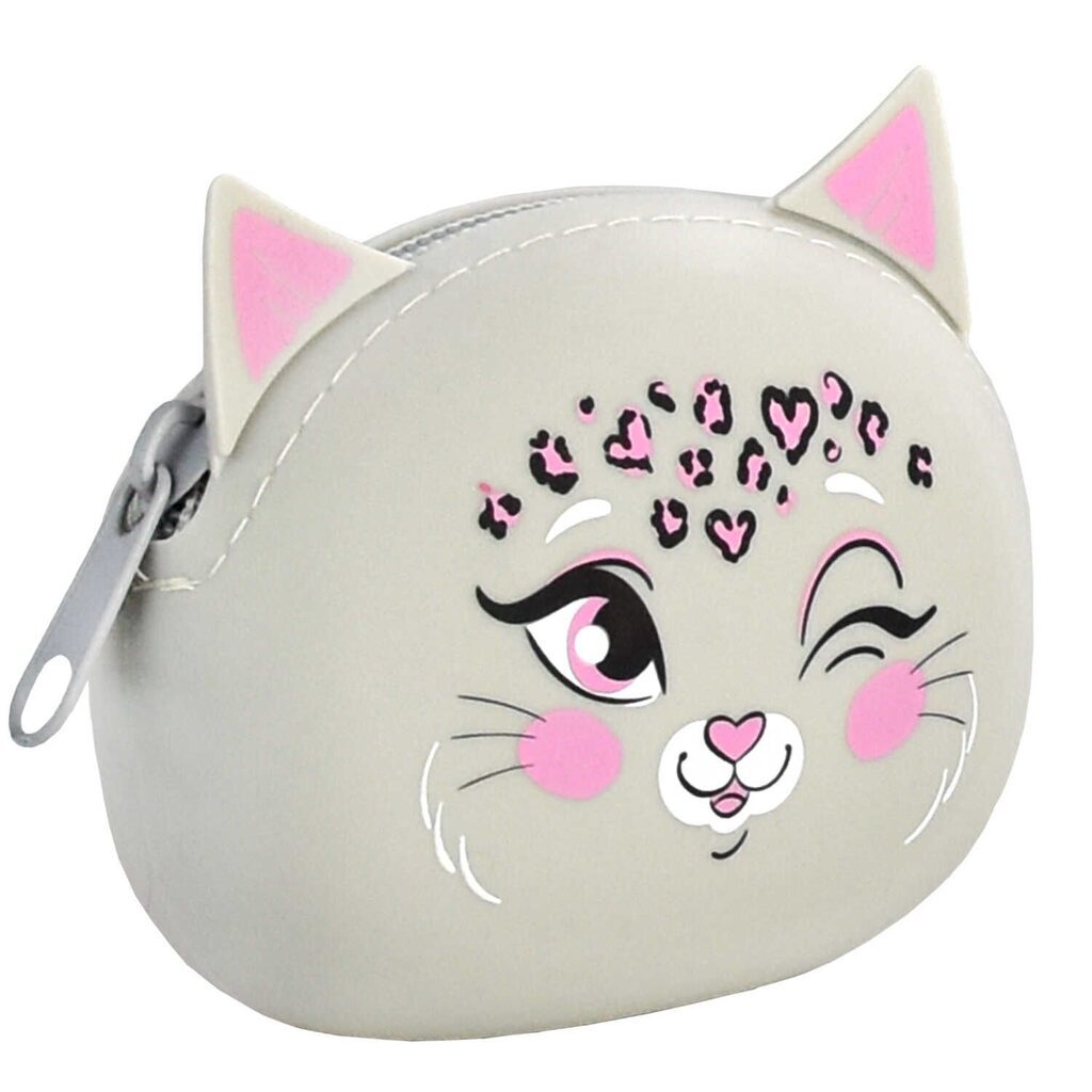 Кошелек Феникс+ "Кот в сердечках" 9*7*3,5см, силикон, молния