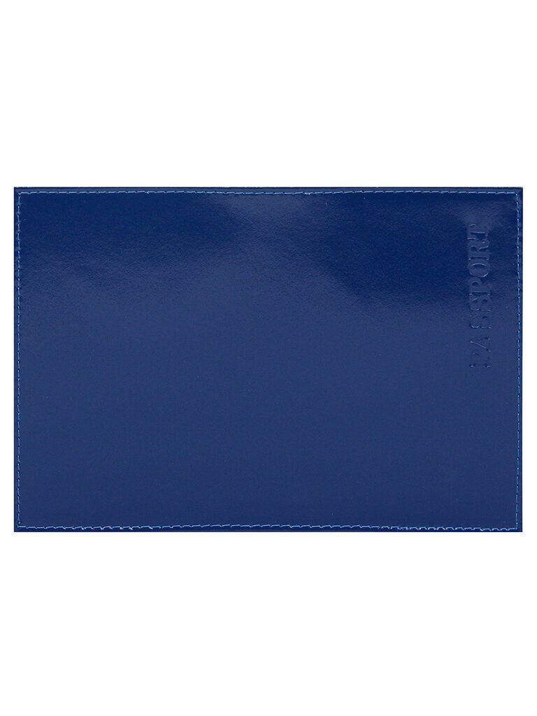 Обложка для паспорта натуральная кожа Шик, синяя , тисн.конгрев