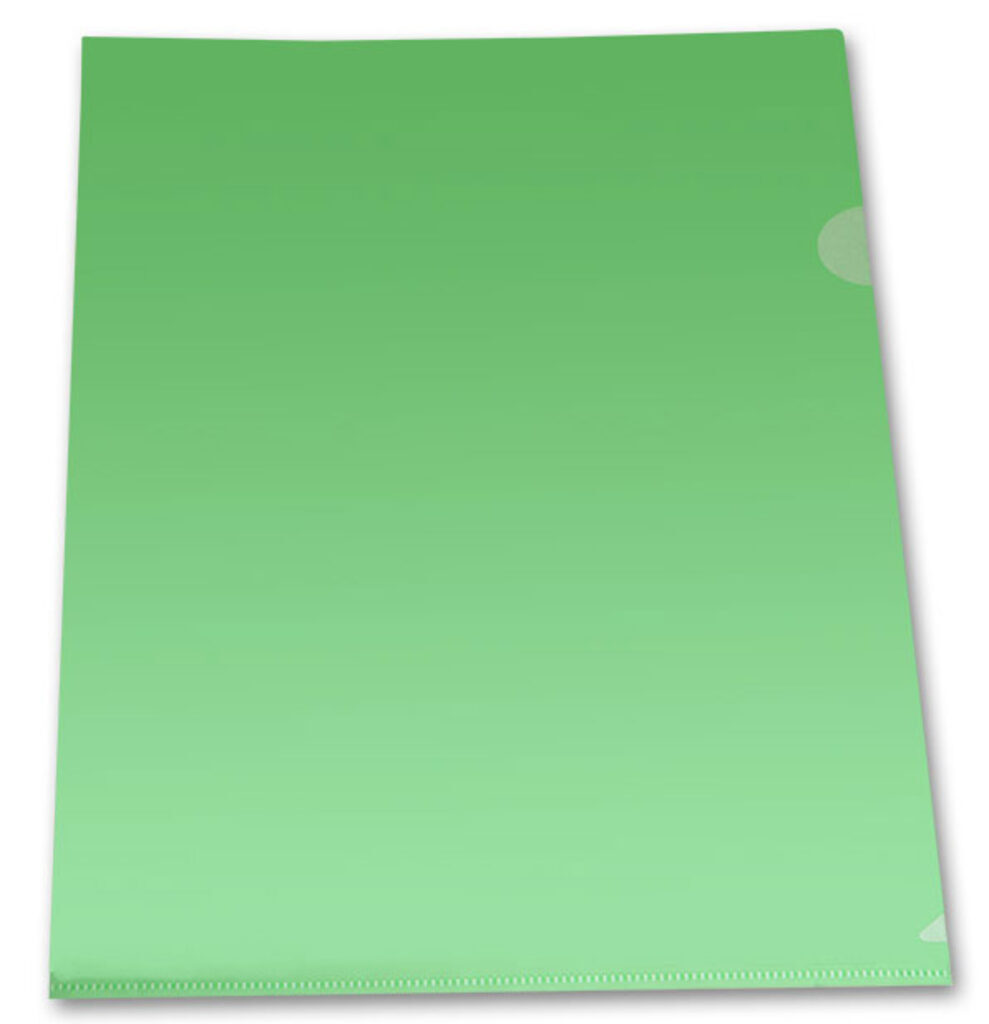 Папка уголок А4 прозр. плотн. 0,10мм зеленая