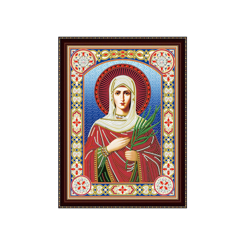 Мозаика алмазная по номерам на холсте 30*40см "Икона Святой Мученицы Татьяны" (частичное заполнение)