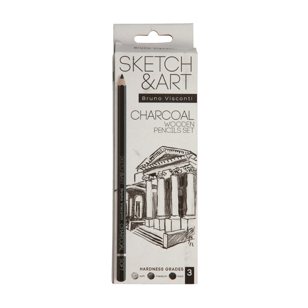 Набор угля для рисования Sketch&Art 6шт., в карандаше, мягкий, средний, твердый