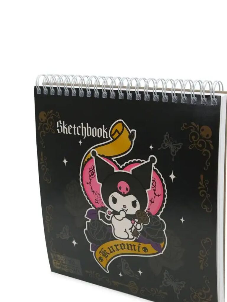 Скетчбук 190*190мм  48л., гребень, 160гр/м2 "Kuromi 2" жёсткая подложка