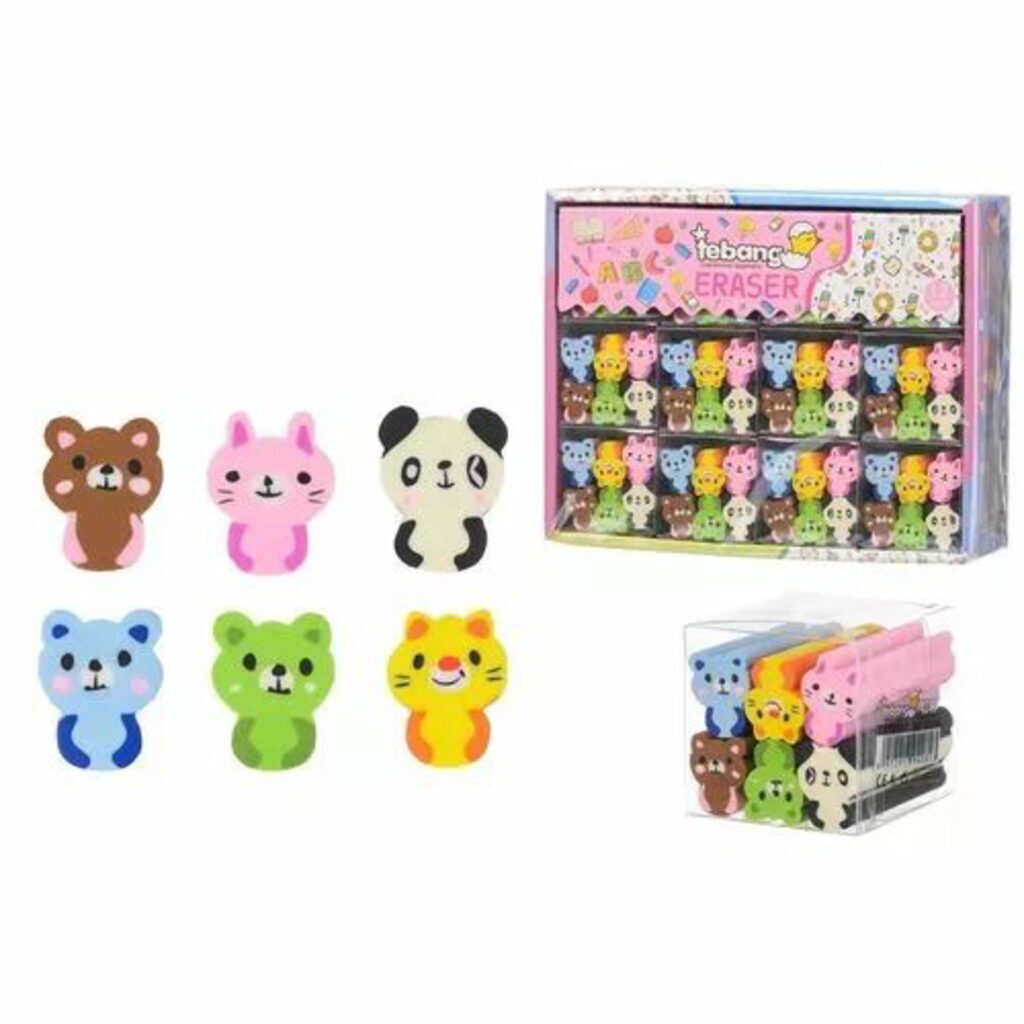 Ластик Basir "Животные" 48*20мм, ассорти 6шт., цена за 1 шт.*