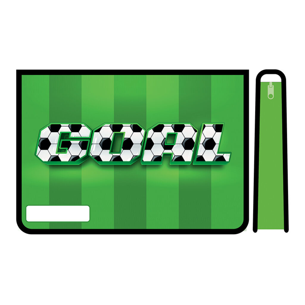 Папка д/труда А4 (325*230*100) 2отд. молния сверху, пластик "Goal"