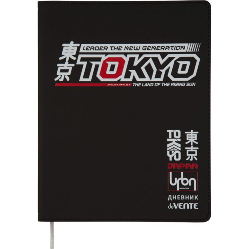 Дневник универсальн. обл. кожзам "Tokyo City" гибкий пер. кожзам , печать шелк, 48л