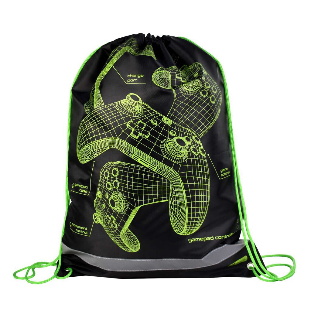 Мешок для обуви 1 отд, 360*480 светоотр. "Джойстики"