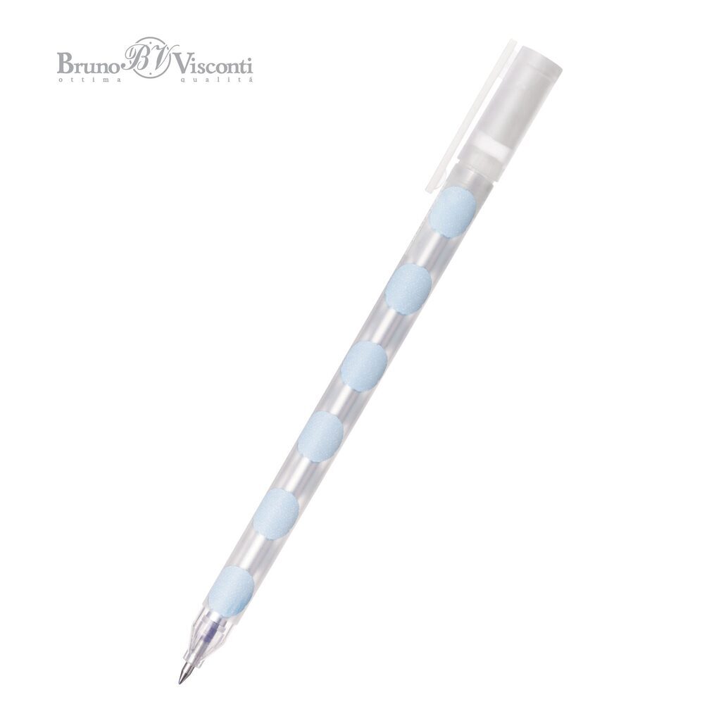 Ручка гелевая BV  0,5мм "UniWrite. Light blue polka dots" синяя