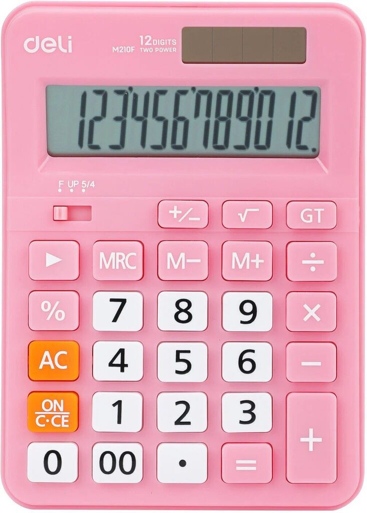 Калькулятор  12 разр. Deli  настольный, розовый