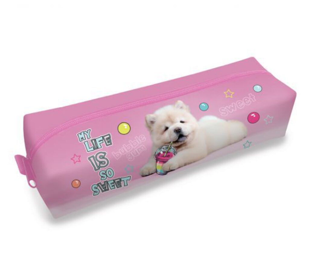 Пенал-косметичка (210*50*60) молния, ткань "Sweet dog"