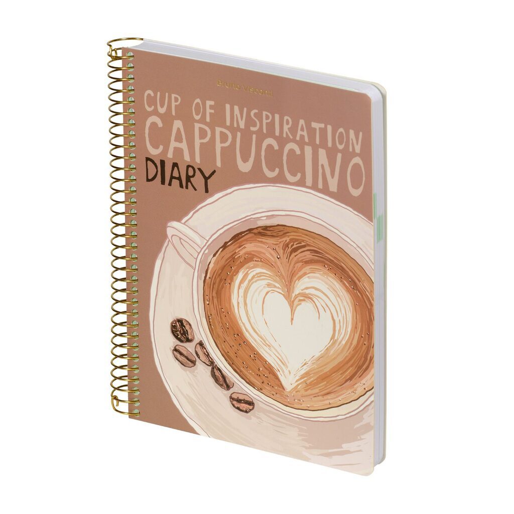 Ежедневник недат. А5 136л., 7БЦ, гребень "Cute diary. Счастье в кофе. Cappuccino"