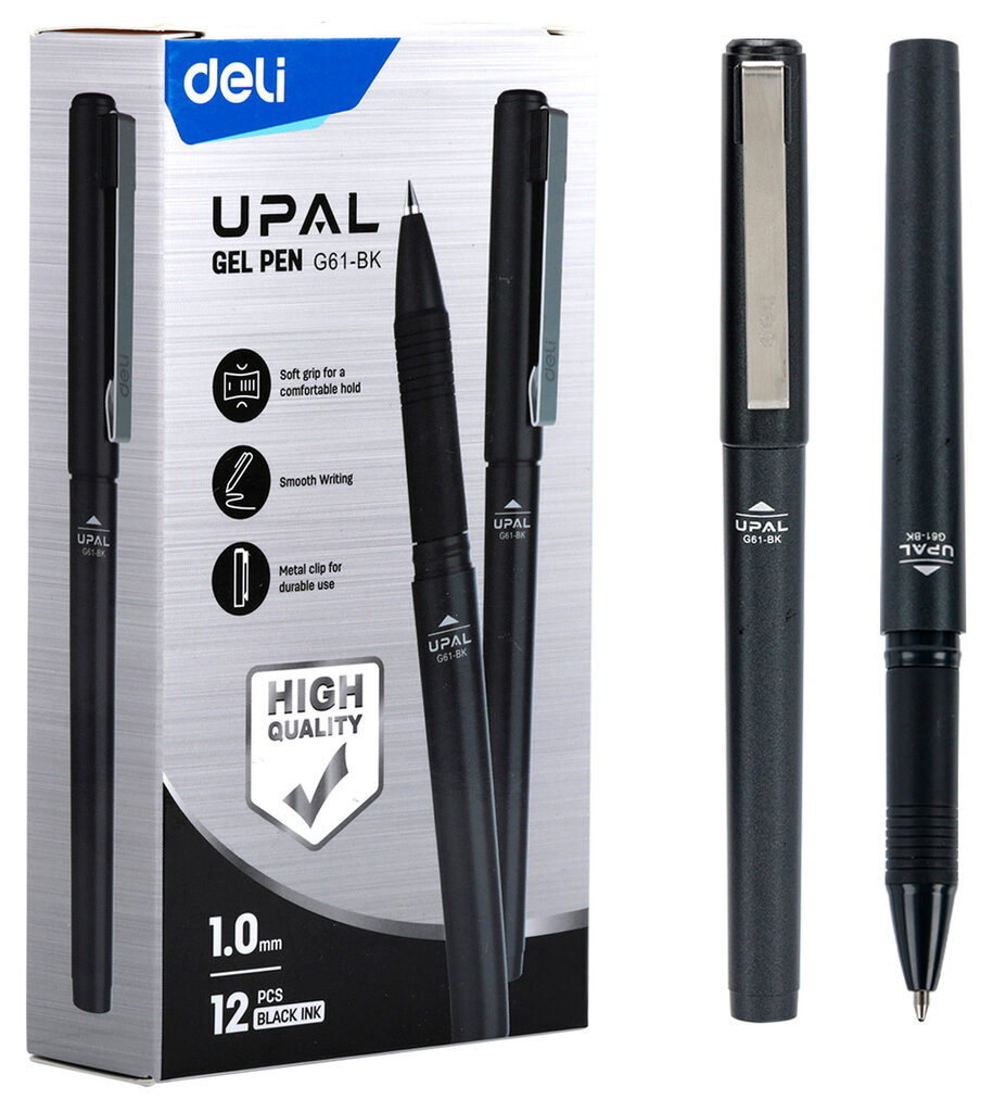 Ручка гелевая Deli Upal    1 мм черная, корп. черный