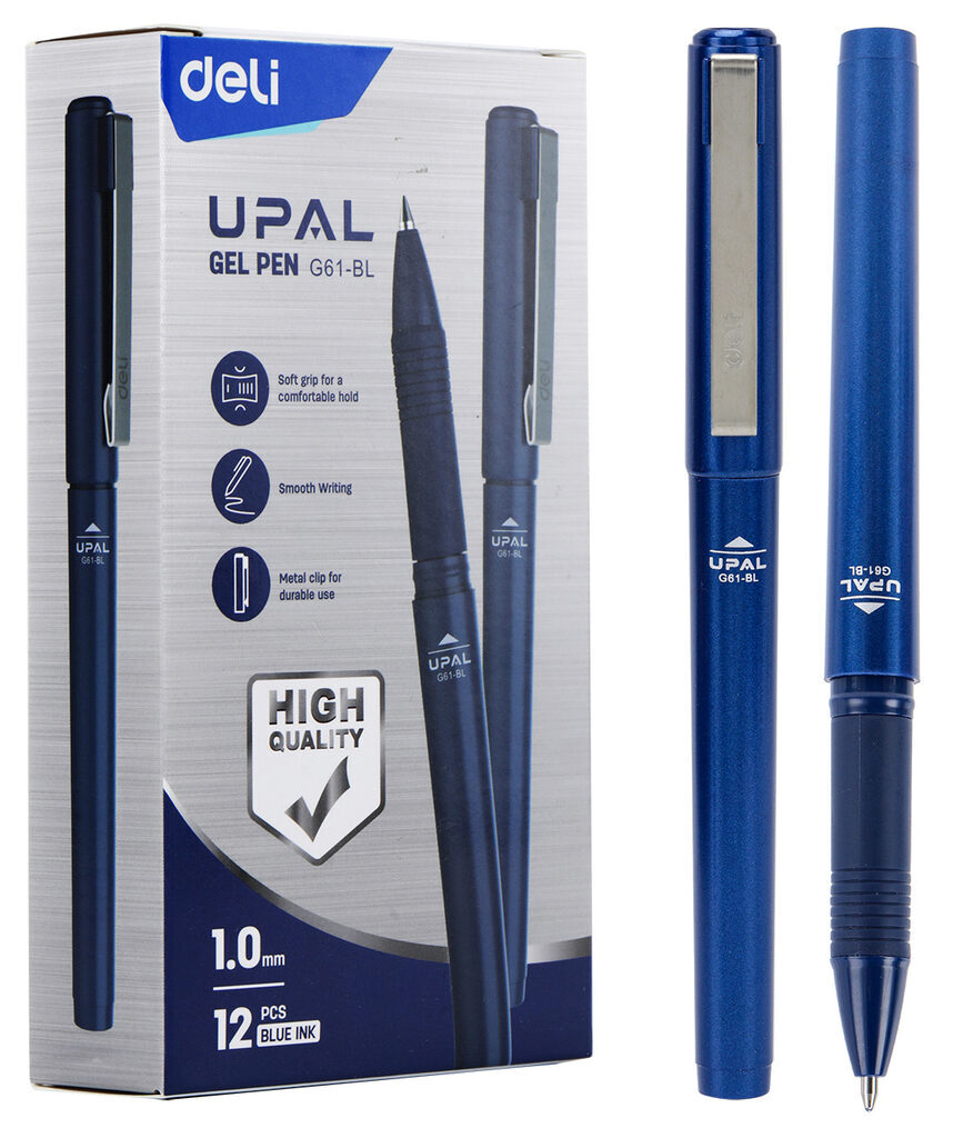 Ручка гелевая Deli Upal    1 мм синяя, корп. синий