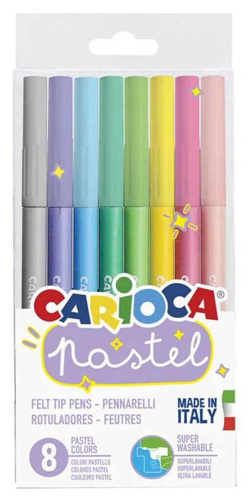 Фломастеры   8цв "Carioca Pastel"смываемые