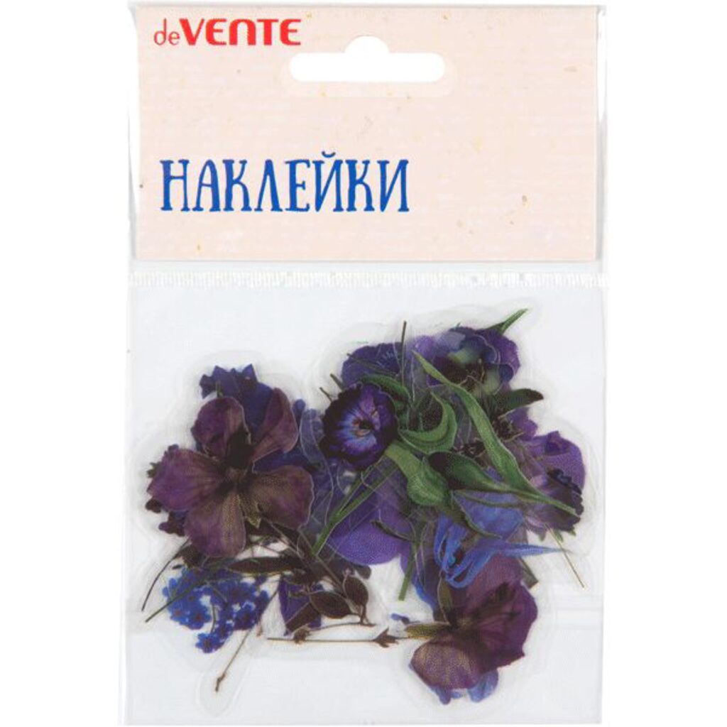 Декор наклейки для творчества "deVENTE. Violet flowers"  от 2x6 см до 5x6 см, ПВХ, ассорти