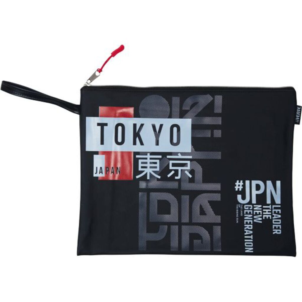 Папка А4 (330*240*10), с ручкой, молния сверху, силикон "Tokyo"