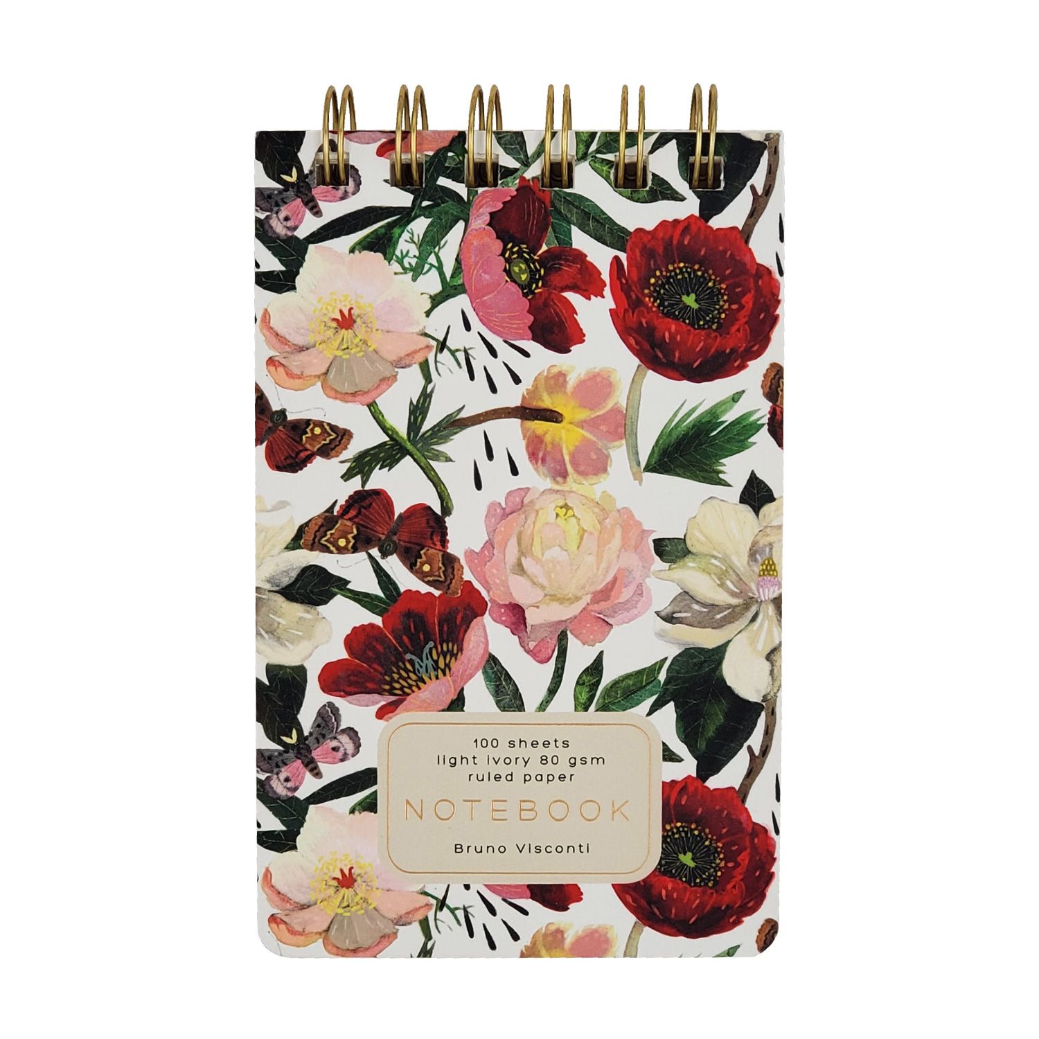 БЛОКНОТ НА ГРЕБНЕ «CUTE JOURNAL» A6-, BV, 100 Л. "ПИОНЫ" ЛИНЕЙКА