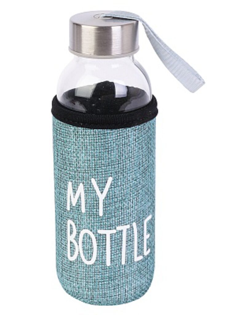Бутылка для воды 400мл "My bottle" в чехле, бирюзовый