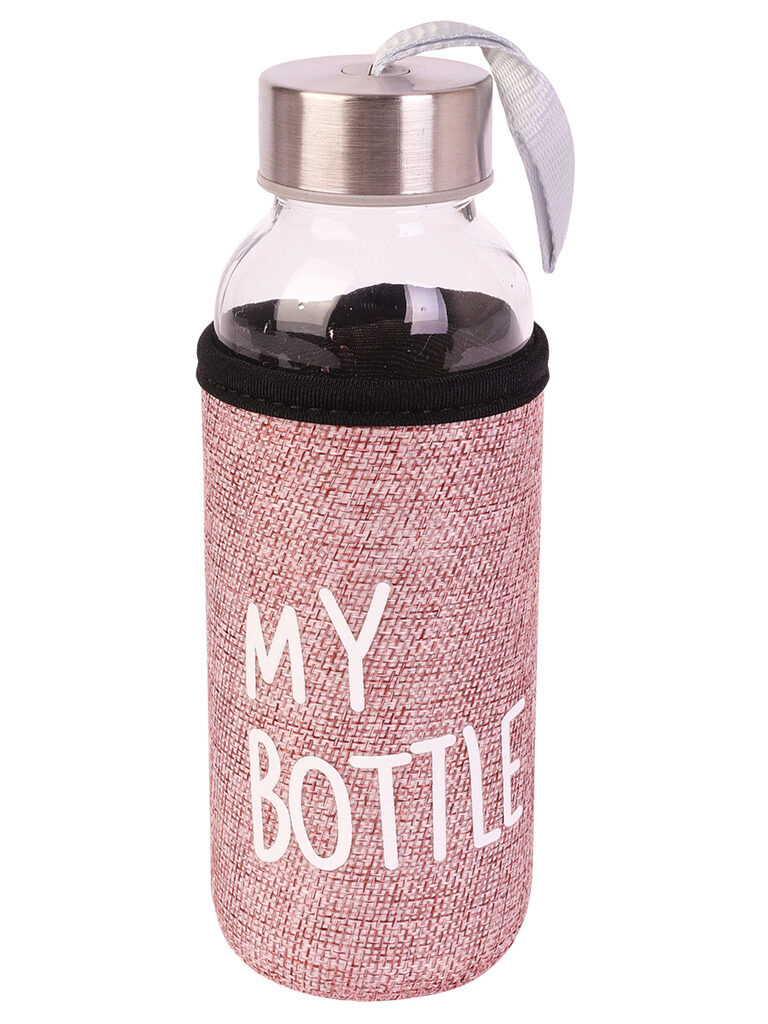 Бутылка для воды 400мл "My bottle" в чехле, розовый