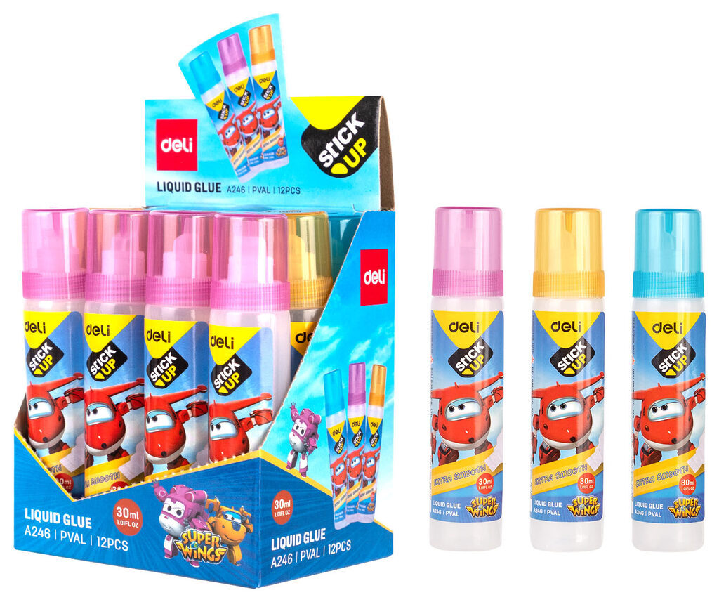 Клей жидкий Deli  30 мл. Super Wings прозрачный