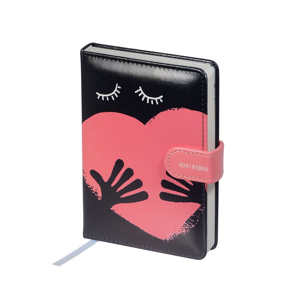 Записная книжка А5 120л. кожзам, тв.пер. "Memo journal. Сердце" без лин., кнопка