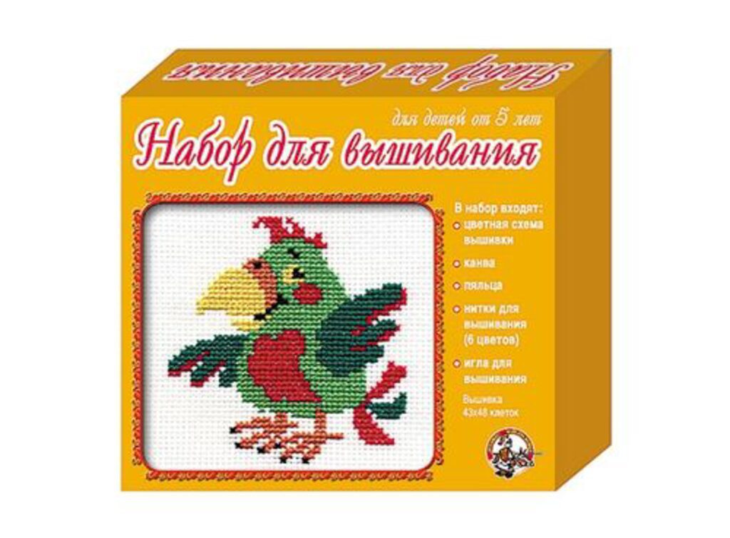 Набор  для вышивания крестиком "Попугай" (с пяльцами)