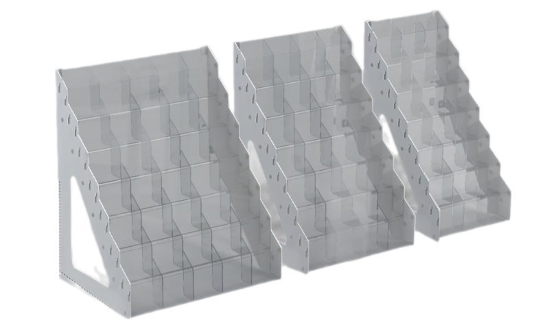 Горка-накопитель универсальная "Ай-Петри" 30 ячеек, 495*440*290мм, на полку 300мм, акрил