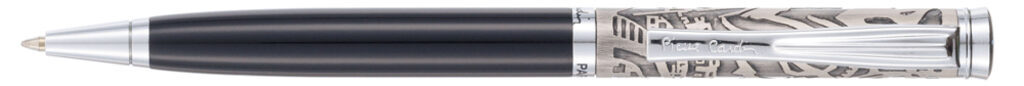 Ручка подарочная шариковая PIERRE CARDIN Gamme, корпус черный/темно-серебристый, алюмин, хром, синяя