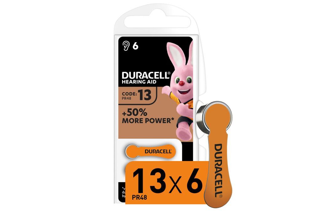 Батарейка для слуховых аппаратов DURACELL ZA13 6BL , цена за 1 шт