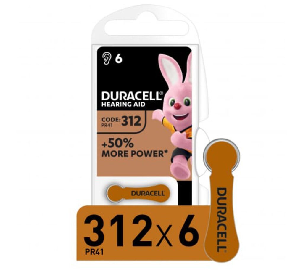 Батарейка для слуховых аппаратов DURACELL ZA312 6BL , цена за 1 шт