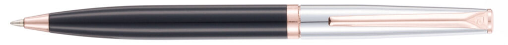 Ручка подарочная шариковая PIERRE CARDIN Gamme, корпус серебро/черный, латунь, глянец