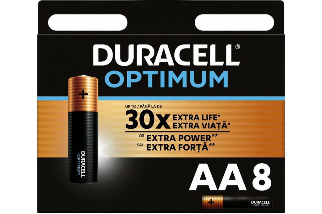 Батарейка LR-06 (АА) DURACELL OPTIMUM, блистер, цена за 1 шт