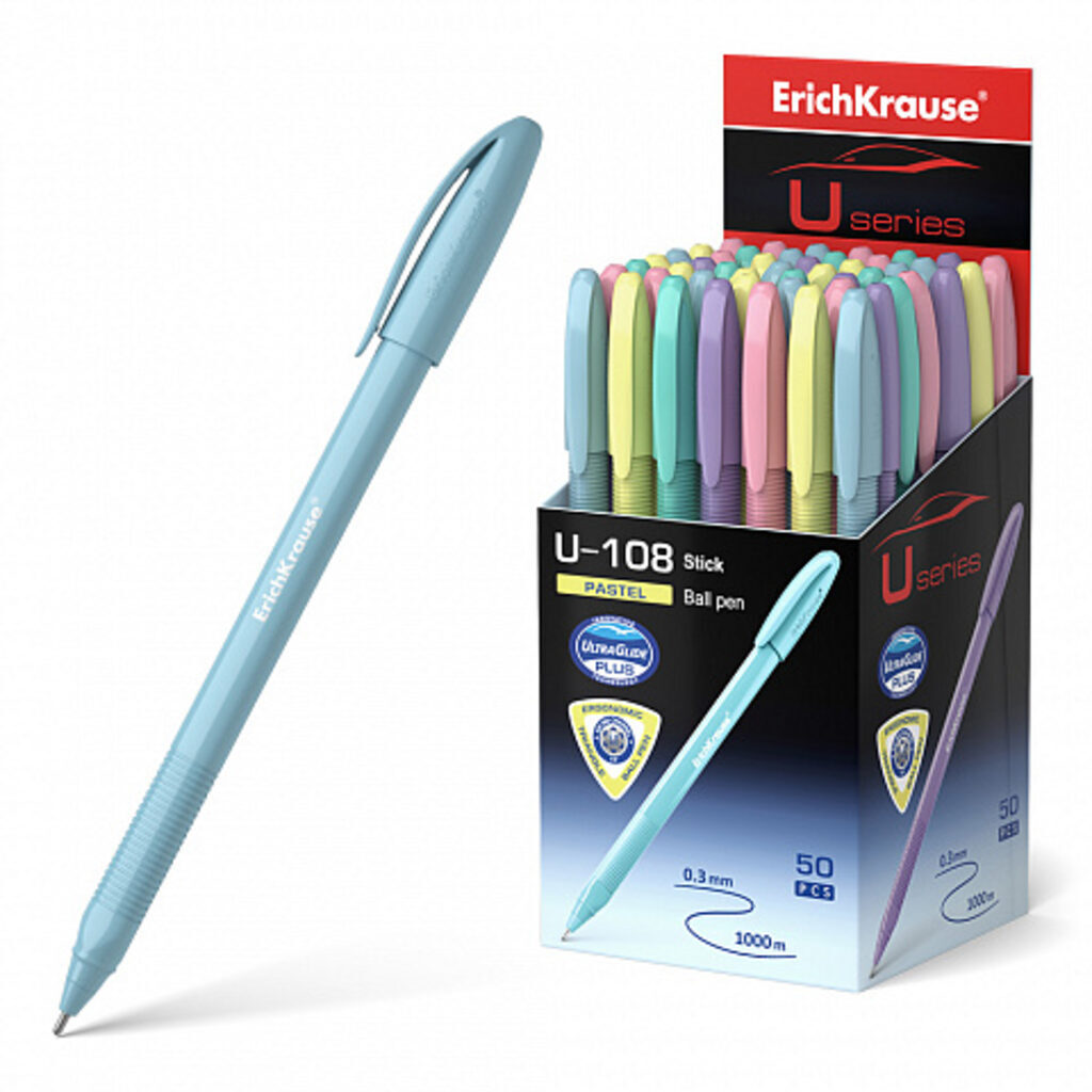 Ручка шар. ЕК ULTRA GLIDE U-108 Pastel Stick синяя,1мм
