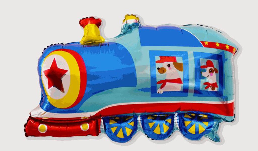 Шар фольга с рисунком 16" "Поезд" 40 см