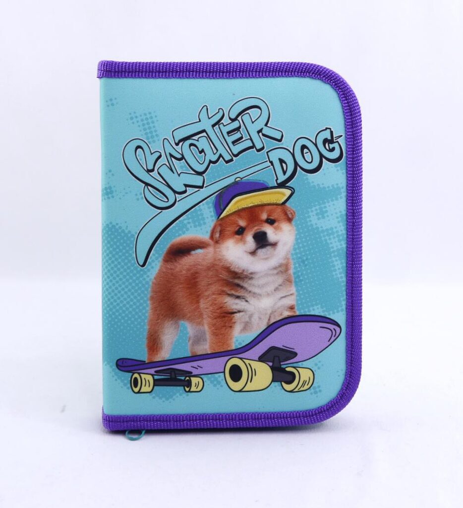 Пенал 1 отд. с 1-ой откид.пл. (190*130*27) молния, ткань "Skater dog"