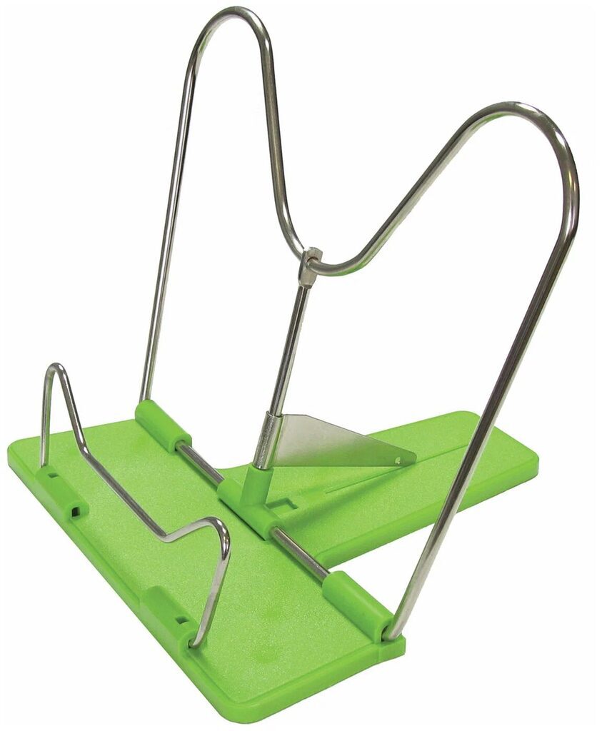 Подставка для книг, пластик + металл, салатовая